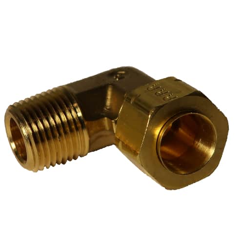 131-088 90 degree industrial compression fitting, 1/2 inch fitting, air over oil, fitting, brass, compression