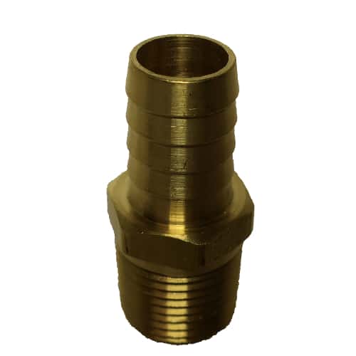 716-038 .626H x .5 industrial hose barb fitting, wet saws, tank, brass