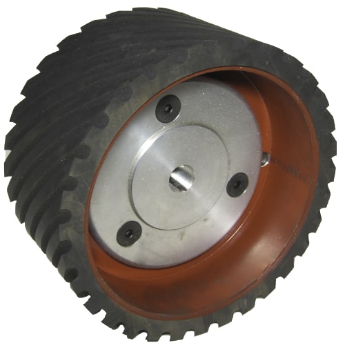 936-033 8 X 4 INCH 70 DURO SERRATED GRINDER CONTACT WHEEL