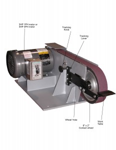 BG260 2 x 60 inch belt grinder with part info