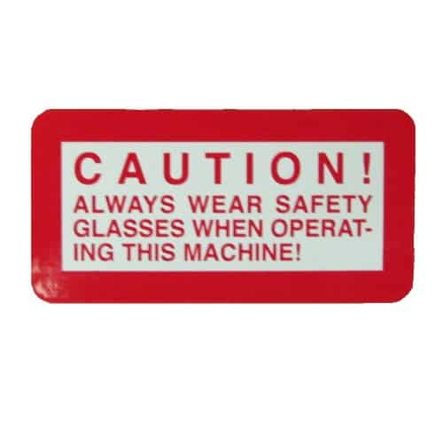 Caution sticker, 00127086 abrasive chop saw sticker kit, 00127086 abrasive chop saw sticker kit
