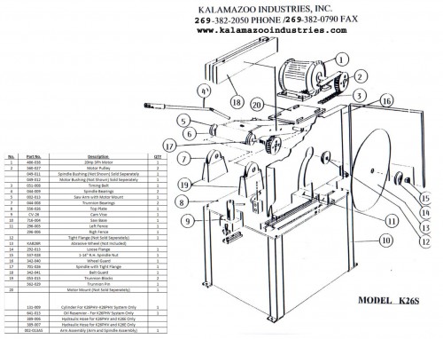 K26S 26 inch industrial abrasive chop saw parts list, industrial, abrasive, abrasive, chop saw, saw