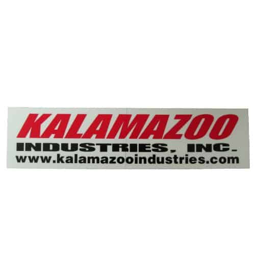 Large KI logo, 00127086 abrasive chop saw sticker kit, 00127087 Kalamazoo Industries logo stick kit
