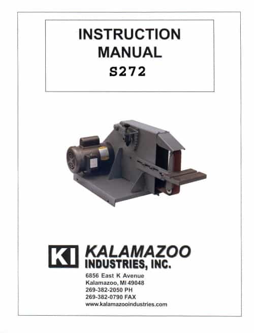 S272 2 x 72 inch belt grinder manual, 2 x 72 inch