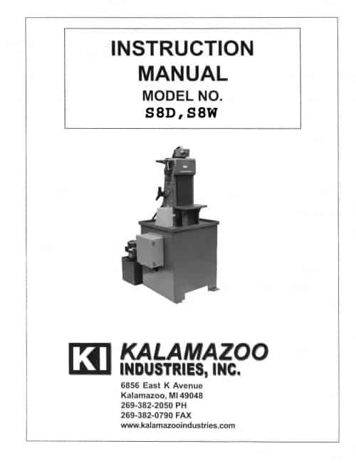 S8 8 x 60 inch industrial belt sander manual